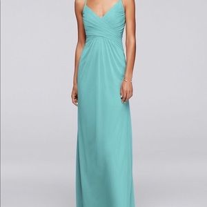 Spa colored, Bridesmaid gown from David’s Bridal
